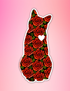 Cat Sticker Roses