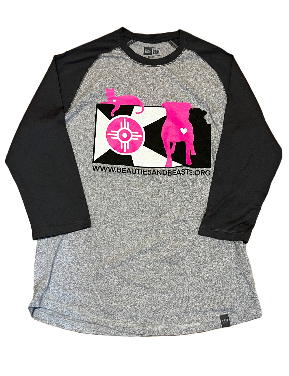 Pink Wichita Flag Baseball T-Shirt